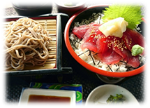 まぐろ丼とミニそばセット